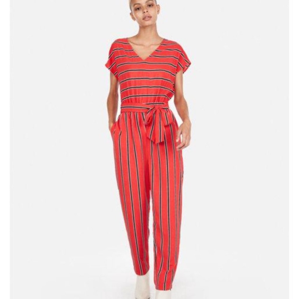 NWT Express Striped V Neck Jumpsuit